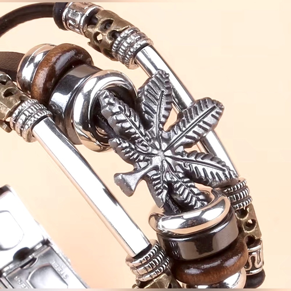 MAPLE LEAF PU LEATHER BRACELET - Picture 5 of 11